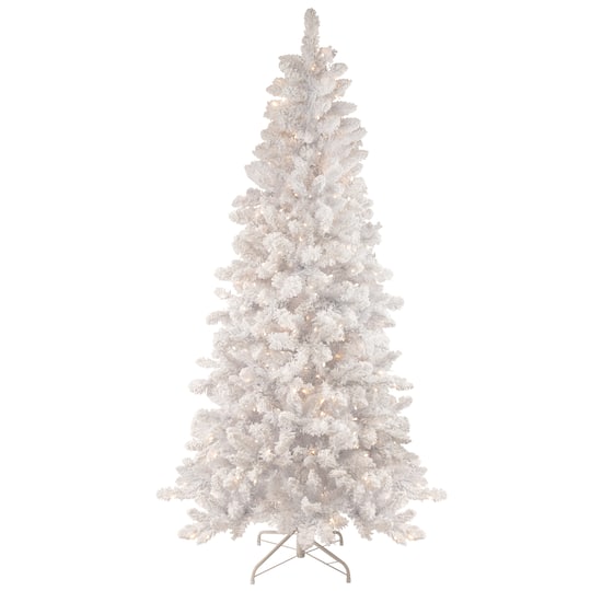 6.5Ft Pre-Lit Flocked Norway Pine Artificial Christmas Tree, Warm White LED Lights By Northlight | 6.5 ft | Michaels®